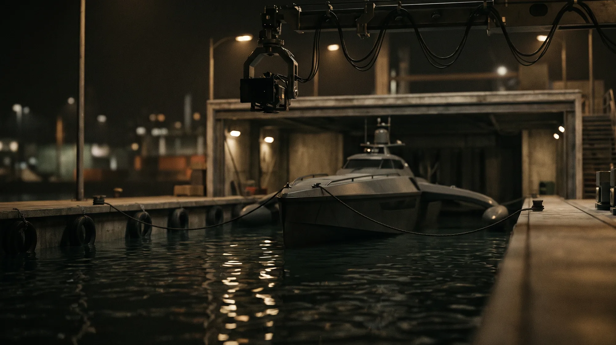 Autonomous maritime support station with vessel docking